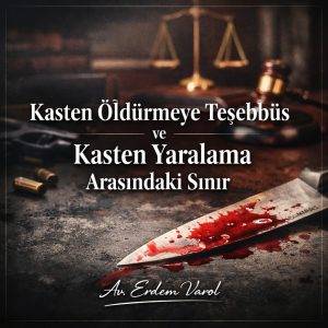 Kasten öldürmeye teşebbüs ve kasten yaralama suçları arasındaki sınırın belirlenmesinde manevi unsur değerlendirmesini konu alan hukuki görsel