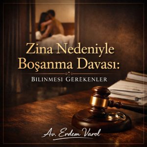 Zina nedeniyle boşanma davasında süre, delil ve hukuki süreci temsil eden kurumsal hukuk görseli