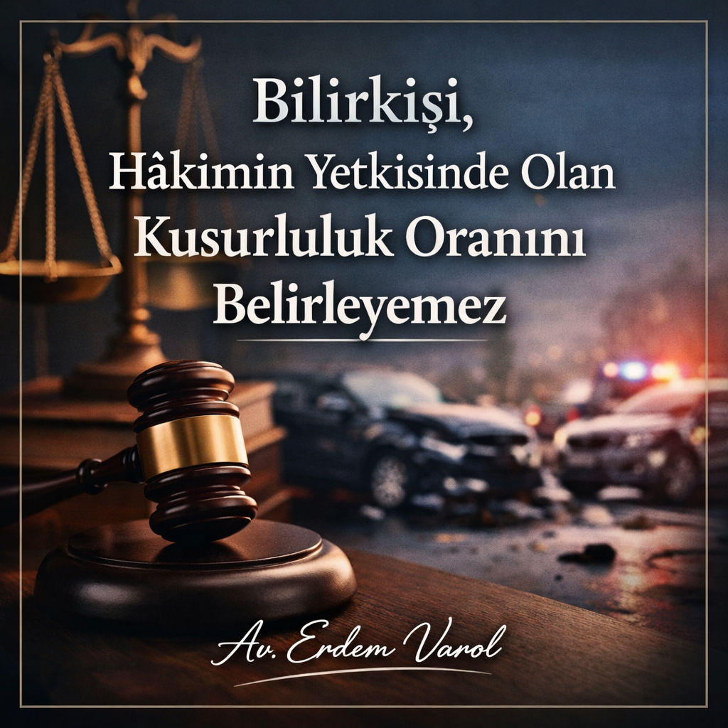 Bilirkişi, Hâkimin Yetkisinde Olan Kusurluluk Oranını Belirleyemez