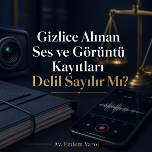 Gizlice alınan ses ve görüntü kayıtlarının delil niteliğini açıklayan Av. Erdem Varol hukuk içeriği görseli