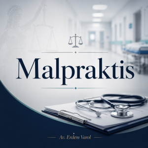 Malpraktis, doktor hatası ve tıbbi uygulama davalarını temsil eden hukuk ve sağlık temalı kurumsal görsel – Av. Erdem Varol