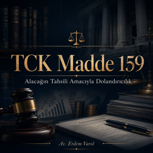 TCK Madde 159 kapsamında alacağın tahsili amacıyla dolandırıcılık hakkında hukuki bilgilendirme görseli – Av. Erdem Varol