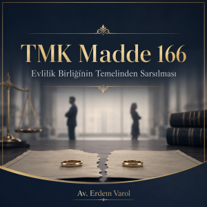TMK Madde 166 kapsamında evlilik birliğinin temelinden sarsılması ve boşanma davası konulu hukuki görsel